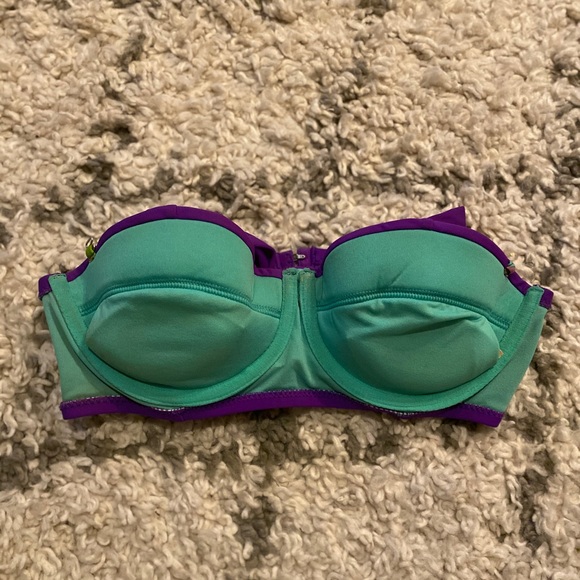 Purple bow strapless bikini top - Picture 4 of 6